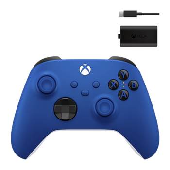 Набір Геймпад Бездротовий Microsoft Xbox Series Controller Shock Blue + Акумулятор Play and Charge Kit + Кабель USB Type-C Black