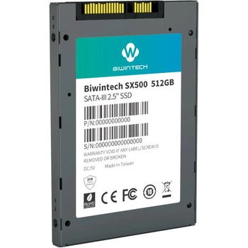SSD диск 512Gb Biwin SX500 SATA3, 3D TLC, 560/520 MB/s 2.5" (52S3A9Q)