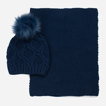 Комплект (шапка + шарф) жіночий Art Of Polo cz18809 One Size Темно-синій (5902021125210)