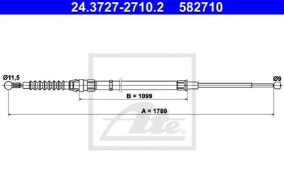 Трос ручника ATE 24372727102 Skoda Rapid; Seat Toledo 6R0609721E