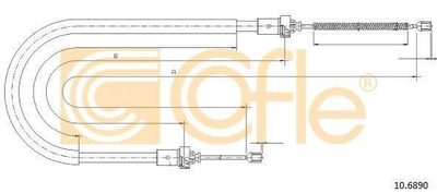 Трос ручника COFLE 106890 Renault Logan; Dacia Logan 6001547168, 8200215962