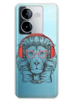 Прозорий силіконовий чохол iSwag Huawei Honor Play 8T з малюнком - Лев (ISHHP50P59)