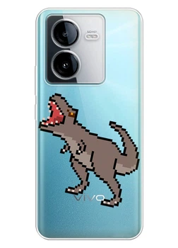 Прозорий силіконовий чохол iSwag для Huawei Honor Play 8T - Піксельний динозавр (ISHHP50P52)