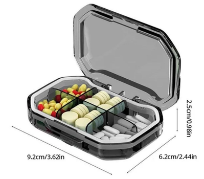Таблетница на 6 ячеек 6-Cell Eco Pill Box Grey, органайзер для таблеток, чехол для хранения таблеток, контейнер для лекарств Chansin (73101108)