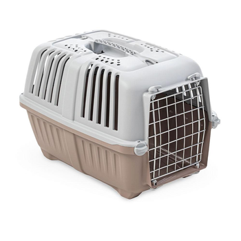Переноска для котів і собак до 12 кг з метал.дверями PRATIKO 1 METAL CIPRIA, 48х31.5х33 см світло-коричнева