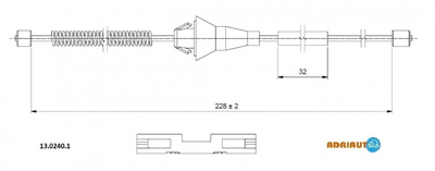 Трос ручника ADRIAUTO 1302401 Ford Focus 1340832, 3M512A635AD, 3M512A635AE