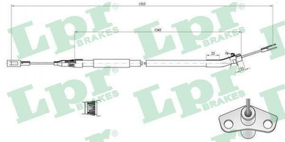 Трос ручника LPR C0448B Mercedes Sprinter; Volkswagen LT 2D0609721, 9014201885