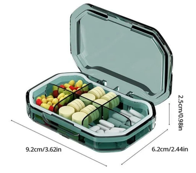 Таблетница на 6 ячеек 6-Cell Eco Pill Box Green, органайзер для таблеток, чехол для хранения таблеток, контейнер для лекарств Chansin (73101228)