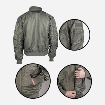 Куртка тактична чоловіча MIL-TEC US Tactical Flight Jacket 10404601 L 182 Olive (2000980619047)