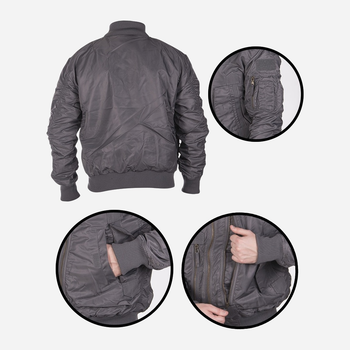 Куртка тактична чоловіча MIL-TEC US Tactical Flight Jacket 10404608 S 1332 Urban grey (2000980619184)