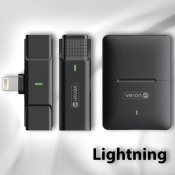 Беспроводной петличный микрофон Veron EPО33AH для телефона Lightning c кейсом зарядки нагрудный микрофон петличка для блогера