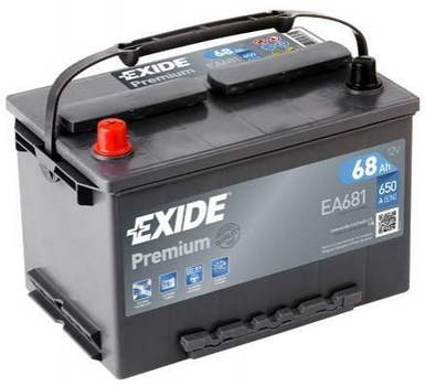 Аккумулятор EXIDE EA681 Chrysler LeBaron, Voyager; Ford USA Aerostar; Dodge Neon, Caravan; Jeep WRANGLER I (YJ, SJ_); Land Rover Discovery, Defender; Mitsubishi L200, Colt, Lancer, Galant, Pajero; Honda Accord; SsangYong Korando