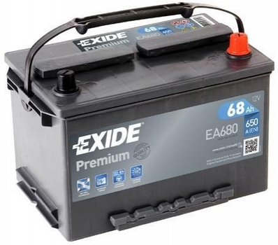 Аккумулятор EXIDE EA680 Opel Astra, Vectra, Frontera, Kadett; Jaguar XJ; Toyota Corolla, Carina, Celica, Camry; Peugeot Boxer, 806, 306; Fiat Ducato; Renault Trafic; Hyundai Lantra
