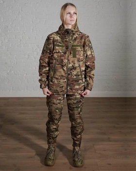 Женская военная тактическая форма SoftShell трехслойная осень/зима куртка и брюки р. XL Мультикам