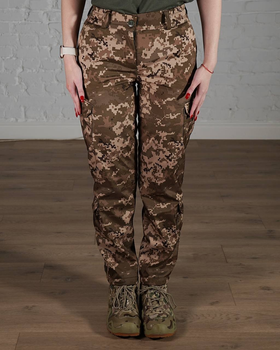 Женские военные штаны тактические SoftShell трехслойные осень/зима р. XL Пиксель