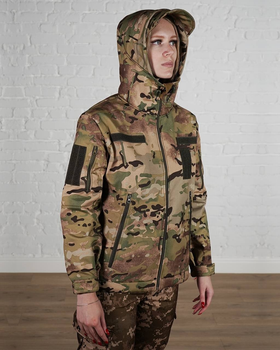 Женская военная тактическая куртка SoftShell трехслойная осень/зима р. S Мультикам