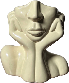 Ваза керамічна Nana Ceramics Леді 22 см глянець бежевий (2252422744019)