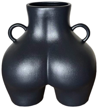 Ваза керамічна Nana Ceramics Кім 25 см муар чорний (2252430359014)