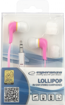 Słuchawki Esperanza In-Ear EH146P Różowy (5901299904886)