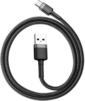 Kabel Baseus Cafule Cable USB for Type-C 2A 2.0 m Szary/Czarny (CATKLF-CG1)