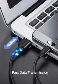 Kabel synchronizacyjny Ugreen US289 USB - Micro USB Cable 1 m Czarny (4043619601363)