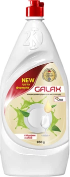 Концентрированная жидкость для мытья посуды Galax Глицерин с алоэ вера 950 мл (4262396143037/4823128000570)