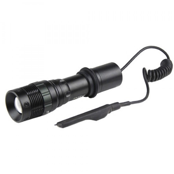 Фонарь Bailong светодиодный аккумуляторный подствольный с зумом для охоты тактический с выносной кнопкой под ружье Чёрный (Q8455)