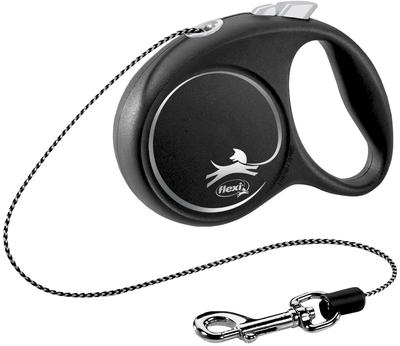 Повідець-рулетка Flexi Black Design XS трос 3 м Сріблястий (4000498033203)