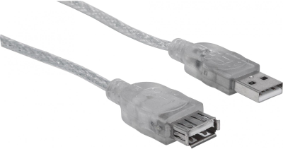 Kabel Manhattan USB 2.0 AM-AF 3.0 m Srebrny (766623340496)