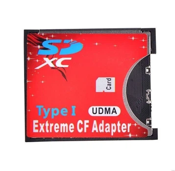 Адаптер переходник с SD / SDXC на Compact Flash CF Type I (красный)