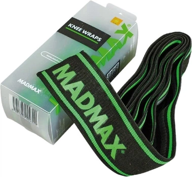 Бинты на колени MadMax MFA-299 Non slide & slip knee wraps 2.0 м Black/Green