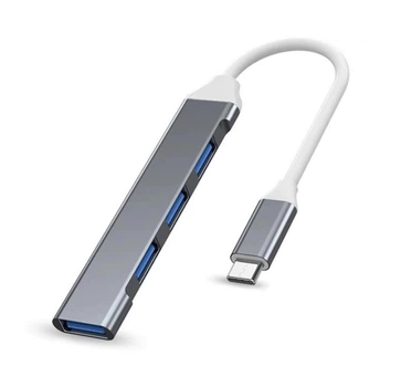 USB хаб / Type-C концентратор OEM UH05, хаб 4в1: 3 x USB 2.0, 1 x USB 3.0 Grey (00-0001261)