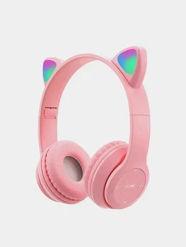 Беспроводные наушники с светящимися кошачьими ушками Cat Ear P47M Pink