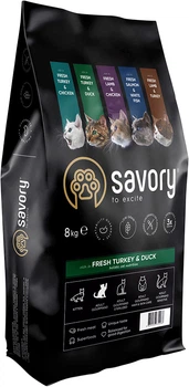 Корм для кішок Savory зі свіжим м'ясом індички та качкою