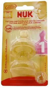 Соски для пляшечок Nuk Tetina Ancha First Choice 1 M Латексні 2 шт (4008600077039)