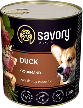 Влажный корм для взрослых собак Savory с уткой 800 г (4820232630488)