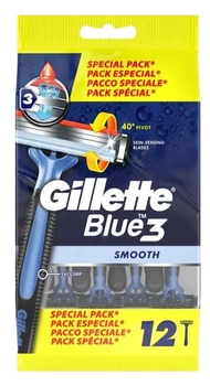 Jednorazowe golarki męskie Gillette Blue3 Smooth 12 szt (7702018467464)