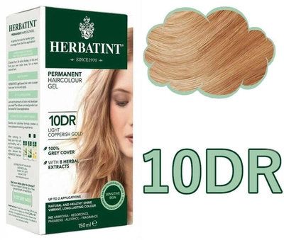 Żel-farba do włosów z utleniaczem Herbatint 10DR Light Copper Gold Blonde 150 ml (8016744805353)