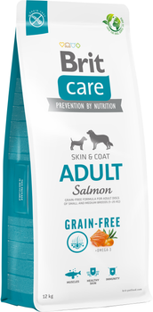 Корм для собак маленьких и средних пород Brit Care Dog Grain-free Adult беззерновой с лососем 12 кг (8595602558834)