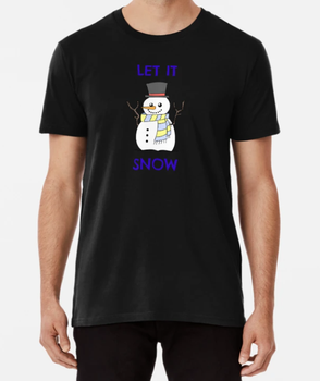 Мужская Новогодняя футболка Stedman с принтом Let it snow Снеговик Рождество Новый Год Черный L