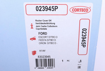 Прокладання клапанної кришки CORTECO 023945P Ford Fiesta, Mondeo, Sierra; Audi 100 1E0710235, 6185881, 6765358