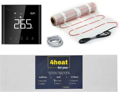 Теплый пол с регулятором 4HEAT MatKit Sensor 4 м² мат под плитку с терморегулятором (4HT.MKSE.40)