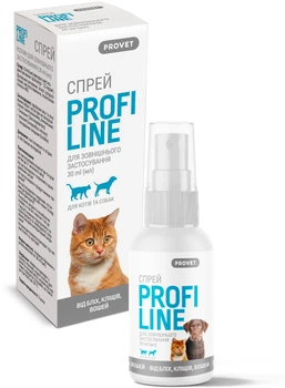 Спрей ProVET Profiline инсектоакарицид для кошек и собак 30 мл (4823082430864)