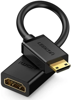 Кабель UGREEN HD168 Mini HDMI штекер to HDMI 2.0 разъем 4K 60Hz 22CM Black (20137)