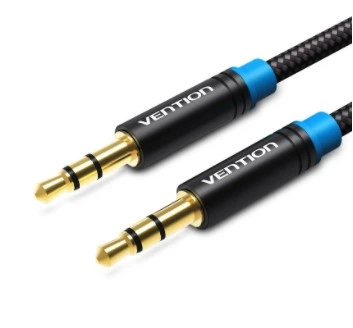 Кабель аудіо Vention 3.5mm AUX 0.5М Black (P350AC050-BM)