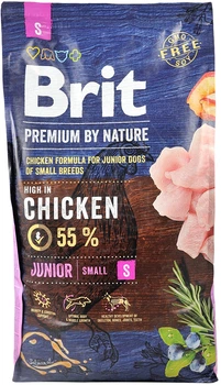 Сухий корм Brit Premium Junior S для цуценят і молодих собак дрібних порід зі смаком курки