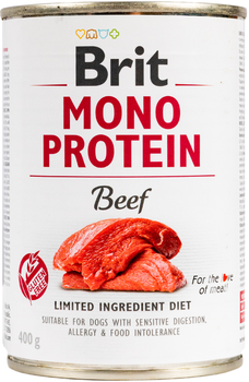 Влажный корм для собак Brit Mono Protein с говядиной 400 г (8595602529766)
