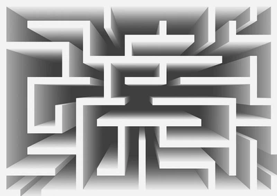 Флизелиновые фотообои 3d 254x184 см Лабиринт (2455V4)+клей