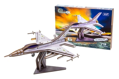 Дерев'яний 3D-конструктор літак F16, PuzzleOK, Puz-26913