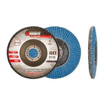 Диск шліфувальний пелюстковий конусний ZIRCONIA Т29 зерно 40 125*22 мм GRANITE GM (8-32-040)